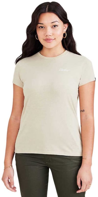 Dockers Logo T-shirt Met Korte Mouwen Beige L Vrouw