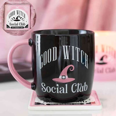Something Different - Good Witch Social Club Mok/beker en onderzetter set - Multicolours