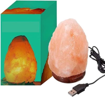 KIRA® Zoutlamp - Zoutlamp Nachtlampje - Tafellamp - Oranje - 12cm x 12cm x 18cm