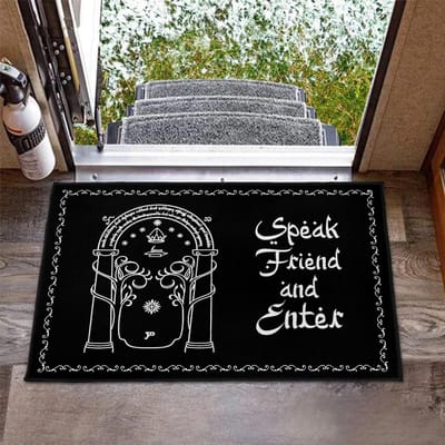 Spreek Vriend en Kom Binnen Deurmat Antislip Badkamer Keuken Mat Tuin Garagedeur Vloer Entree Tapijt 60x90cm