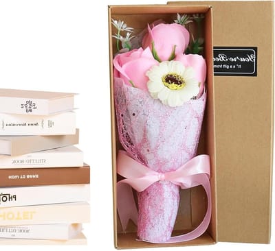 Zeepbloemen Boeket - Kunstbloemen Arrangement - Decoratie Cadeau - Altijd Kleurrijk - 68 x 107 cm - Roze