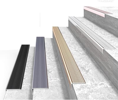 Traprandrand - Antislip profiel - Veilig Lopen - Aluminium Legering - 90 cm - Goud