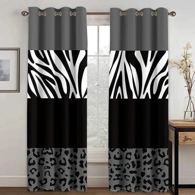 3D Zwart Wit Abstract Geometrische Blokken Kubus Rode Gordijnen Voor Woonkamer Kinderkamer Badkamer Keuken Deur Woondecoratie2 W65X60H(cm)X2Pcs&Hook