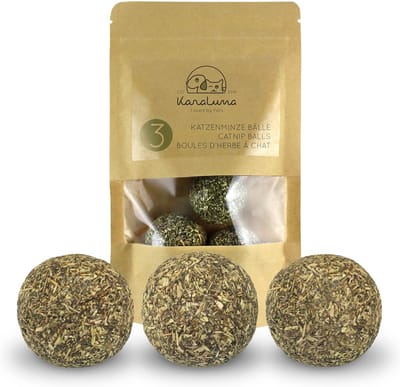 Kattenkruidballen - Kattenspeelgoed - Stimuleert spel - 100% natuurlijk - 3 stuks - Groen