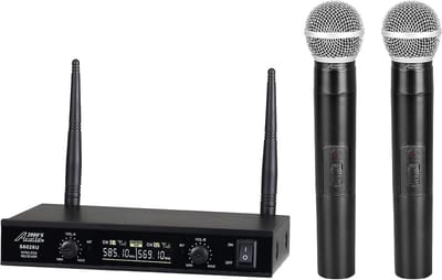 Draadloos Tweezijdig Microfoonsysteem met Twee Handheld UHF Microfoons