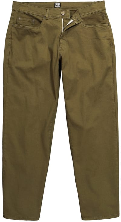 STHUGE - Heren - broek extra wijde Baggy Fit twill 5-pocket tot 72 - Dennengroen - Maat 70
