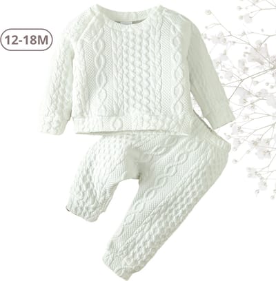 Livano Babykleding - Romper Baby - Winterpak Jongens & meisjes- Pakje - 12-18 Maanden - Wit