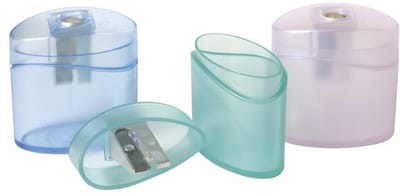 Puntenslijper M+R enkel Elliptic Swing Uno plastic assorti kleuren.Display 10 stuks.