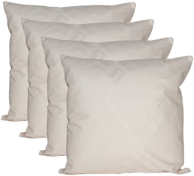 Anna's collection Buiten of tuin sier kussens - 4x - zand/beige - 45 x 45 cm - binnen/buiten - zitkussens tuinstel