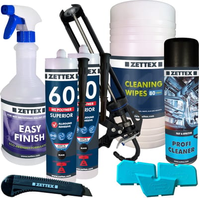 Zettex MS 60 Polymeerkit Superior - Montagekit – Lijmkit – Afdichtkit - Binnen & Buiten - 290ml – Zwart - VOORDEELBUNDEL