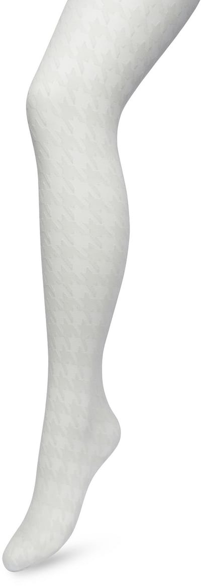 Bonnie Doon Houndstooth Panty 50 Denier Grijs Dames maat S/M - Pied de Poule - Print - Gladde Naden - Maximaal Draagcomfort - Houndstooth Tights - Chique Panty - Feestelijk - Grijs/Wit - Grey - BP221903.235