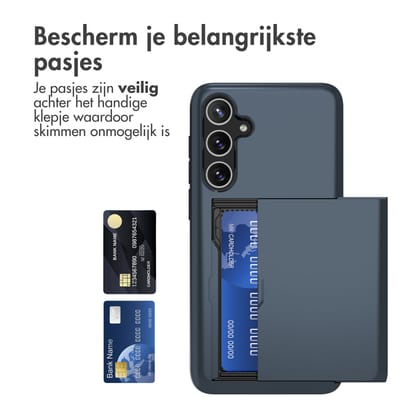 imoshion Hoesje met Pasjeshouder - Geschikt voor Samsung Galaxy A55 (5G) - Donkerblauw