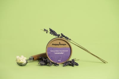 HappySoaps Natuurlijke Deodorant - Lavendel - Verzachtend, Kalmerend en Verzorgend - 100% Plasticvrij, Vegan & Natuurlijk - 50gr