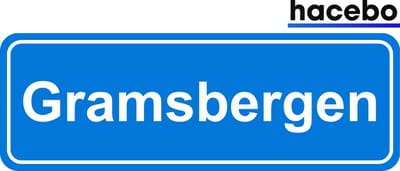 Hacebo - Plaatsnaam Sticker - 29x10 CM - Gramsbergen sticker - Verkeersborden sticker - grappige cadeaus - Gramsbergen