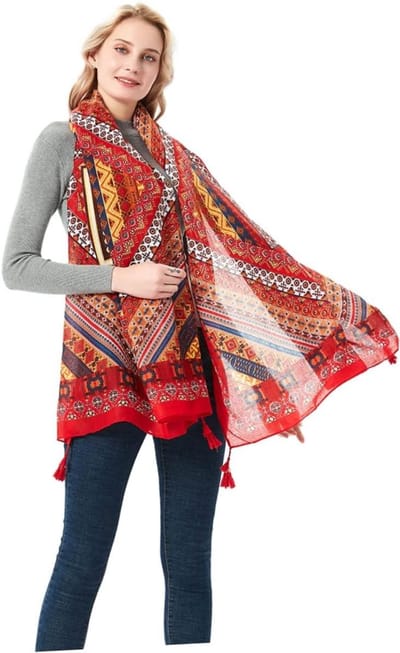 Dames Sjaal - Oversized Sjaal - Zomerse Bescherming - Katoen Linnen Mix - 180x100 cm - Meerdere Kleuren