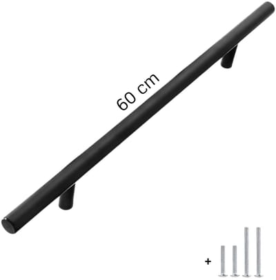 Hoexs Zwarte Meubelgreep 60 cm GROOT – Ronde Greep – Hartafstand 384 mm – Matzwart – Kast, Lade & Deur Handgreep