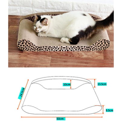 Coussin à griffer pour chat 50cm Papier ondulé Support dorsal Forme canapé Griffoir pour chat Salon Fournitures pour animaux de compagnie beige