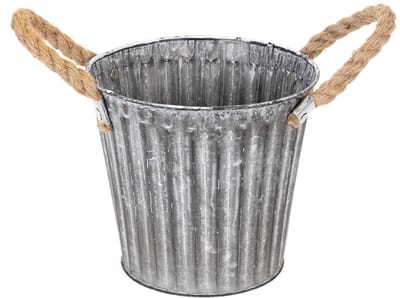 Metalen plantenpot, decoratieve pot met handvatten, bloempot, sierpot