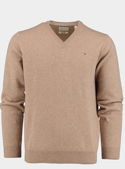 Gant Pullover Beige Superfine Lambswool V-Neck 87212/295