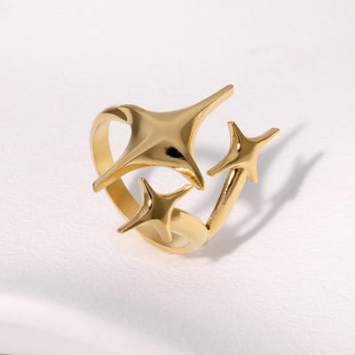 Niche Ontwerp Ster Roestvrij Staal Ring Ins Simpel Koude Wind Persoonlijkheid Verguld Wijsvinger Ring