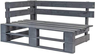 Hoekbank Pallet - Tuinbank Lounge - Ontspannen Buiten - Stevige Constructie - 110 x 66 cm - Grijs