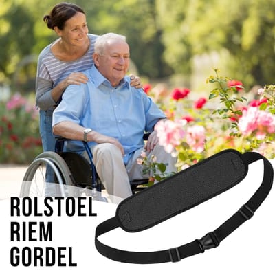 Allernieuwste.nl® Brede Luxe Rolstoelgordel - Veiligheidsriem voor Rolstoelen - Veilige Heupband voor Rolstoel Scooter Scootmobiel Riem - Zwart - 154 x 14 cm