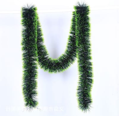 Groene lametta slinger voor kerstboomversiering, decoratie voor binnen en buiten, 7 cm x 2 m, feestelijke twist en rand