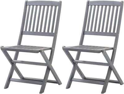 Houten Tuinstoelen - Buitenstoelen Bistrostoelen - Buiten Eten - Klapstoelen - 50 cm x 88 cm x 44 cm - Grijs