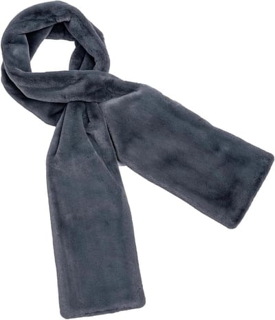 Wintersjaal met Ritsvak - Warme Sjaal Dames - Buitenactiviteiten Bescherming - Zacht Pluche Materiaal - 140 cm - Grijs