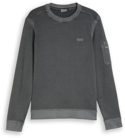 Tom Tailor - Sweatshirt met zak op de mouw - Maat S - Tarmac Grey