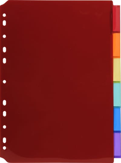 Exacompta 10x Tabbladen in Doorzichtige PP met neutrale tabs in etikethouder - 6 tabs - A4 - Geassorteerd - 3906E