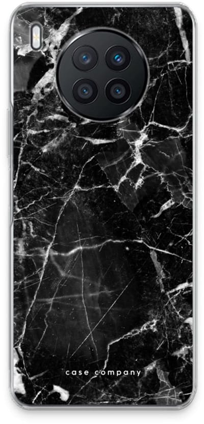 Case Company® - Hoesje geschikt voor Huawei Nova 8i hoesje - Zwart Marmer - Soft Cover Telefoonhoesje - Bescherming aan alle Kanten en Schermrand