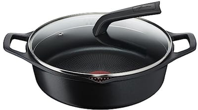 Aluminium Steelpan met Deksels en Handvatten, Ø 28 cm, Geschikt voor Inductiekookplaten en Gasovens