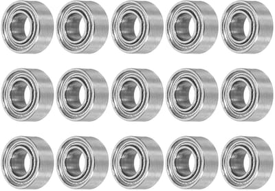 Pack van 15 MR63ZZ groefkogellagers 3 x 6 x 2,5 mm, chroomstaal, dubbel afgeschermd, precisielagers, P6 (ABEC 3) voor hoge prestaties en duurzaamheid