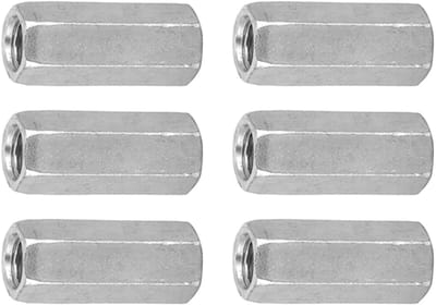 Dailygoods- Staafmoer M8 - 10 Stuks - Zeskantmoer - Koolstofstaal - Gegalvaniseerd - Voor bevestigingen - Moeren