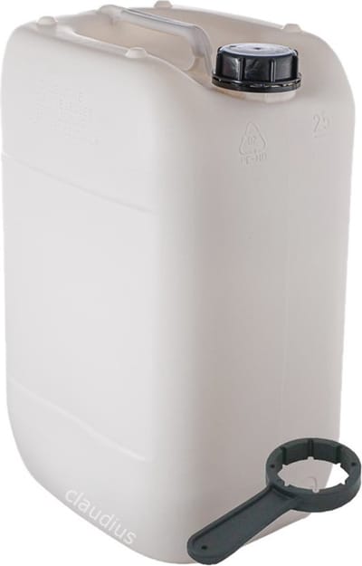 Jerrycan 20 Liter | met sleutel | geschikt voor water | UN gekeurd | benzine | handig stapelbaar | food grade | inclusief dop | totaal te legen | noodpakket