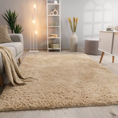 Paco Home Hoogpolig Vloerkleed Woonkamer Vacht Imitatiebont Shaggy Wollig Eenkleurig 160 cm Rund