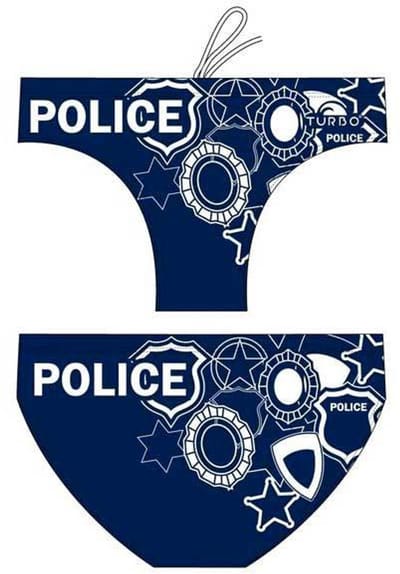 Turbo Police Zwemslip Wit,Blauw M Man