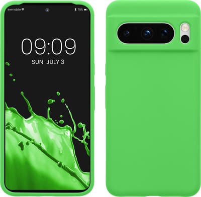 kwmobile telefoonhoesje geschikt voor Google Pixel 8 Pro - Hoesje met siliconen coating - Smartphone case in limoengroen