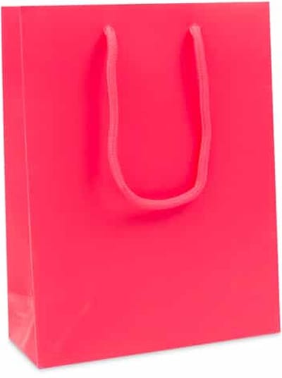Luxe Papieren Draagtassen Fluor Roze Mat