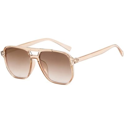Lunettes de soleil carrées surdimensionnées à double pont Rivet Lunettes de soleil de designer vintage pour femmes Mode Grande monture Fraîches pour femme only 1pcs sunglasses