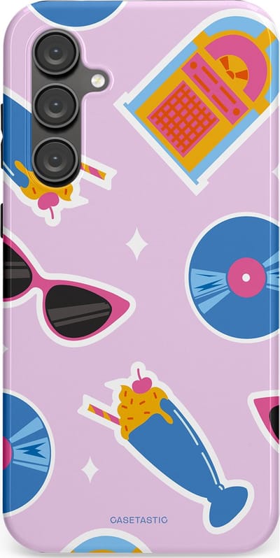 Casetastic Hoesje Geschikt voor Samsung S23 FE - Stijlvolle Beschermende Duo-layer Case - Jukebox vibes