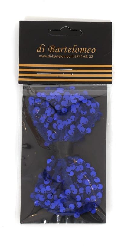Paillettenstrikje blauw - vlinderstrik