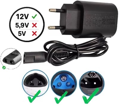 Adapter oplader 12V geschikt voor Braun scheerapparaten Series 1 3 5 7 9 met 1 meter kabel 100-240V