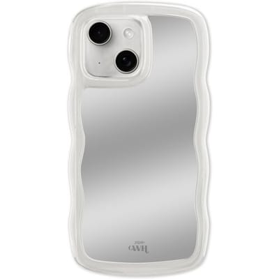 xoxo Wildhearts Wavy mirror case Transparant telefoonhoesje - Geschikt voor iPhone 14 Plus - Golvend spiegelhoesje - Wolken hoesje - Schokbestendig - Cloud case - Silicone case met spiegel - Transparant