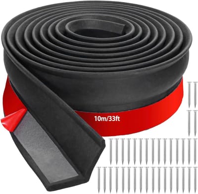 Garagedeur Afdichting - Tochtstrip Garagedeur - Garage Isoleren - Universeel Toepasbaar - 10 M - Zwart