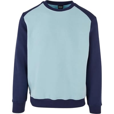 Urban Classics - 2-Tone Fake Raglan ocean blue/darkblue Crewneck sweater/trui - L - Blauw