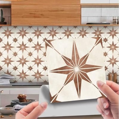 Dailygoods- Tegelstickers 30 Stuks - 10x10 cm - Gouden Ster - PVC - Muurdecoratie - Keuken/Badkamer - Doe-het-zelf Decoratie - Muursticker