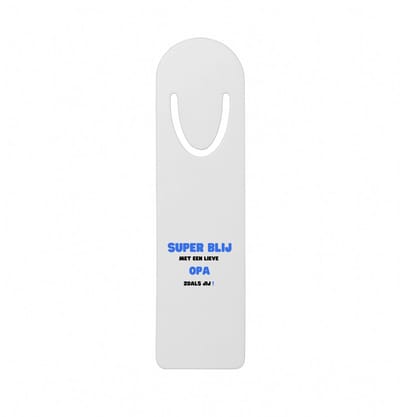 Hacebo® - super blij met een lieve opa zoals jij metalen boekenlegger - Opa - de liefste opa - verjaardag - cadeautje voor opa - opa artikelen - kado - geschenk Bladwijzer boekenleggers - 12.7 cm x 3.2cm