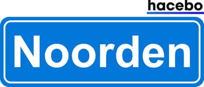 Hacebo - Plaatsnaam Sticker - 29x10 CM - Noorden sticker - Verkeersborden sticker - grappige cadeaus - Noorden